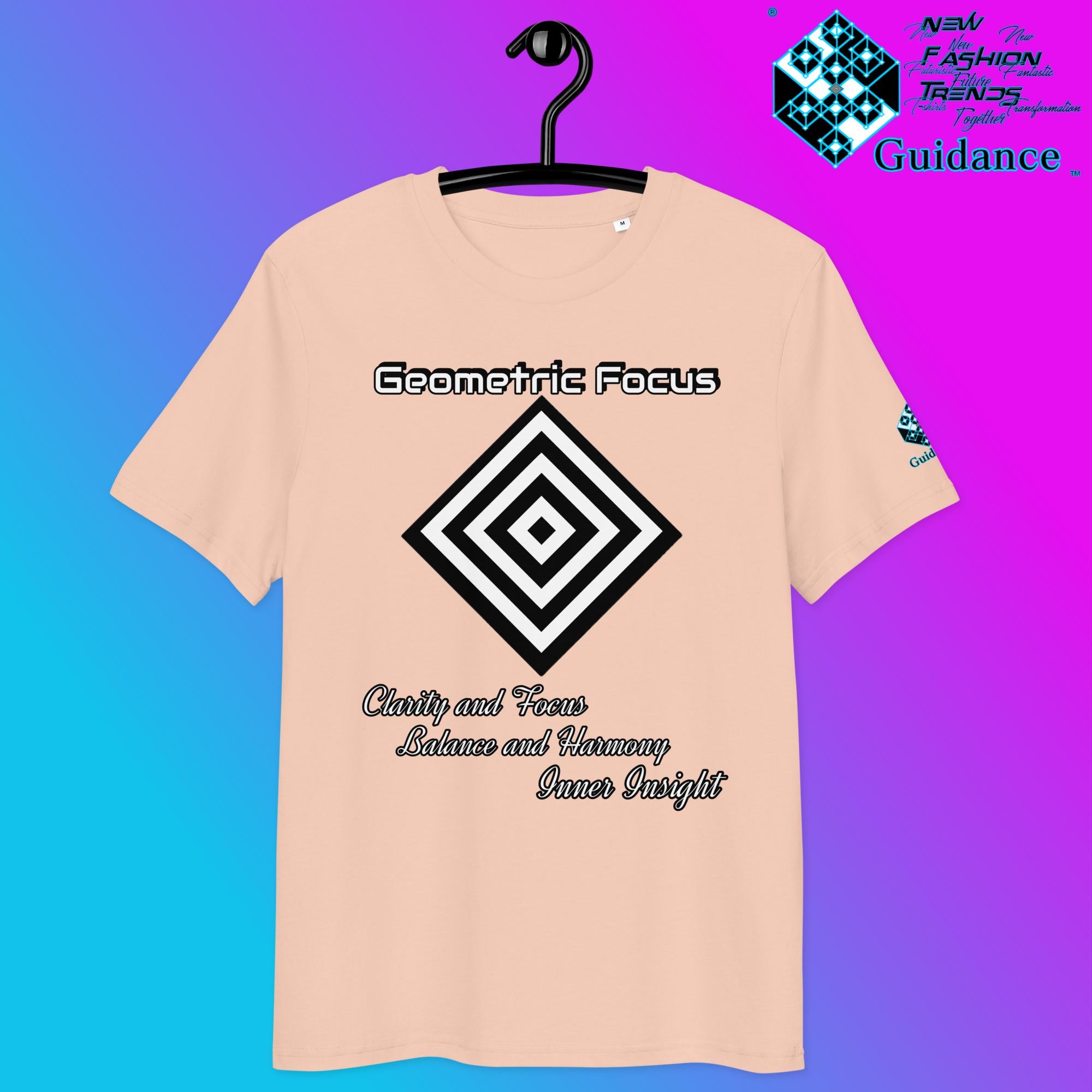 Geometric Focus Tee – Symmetry, Clarity, and Inner Vision by XGuidance Fraiche Peche 10