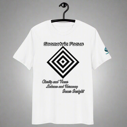Geometric Focus Tee – Symmetry, Clarity, and Inner Vision by XGuidance White 1