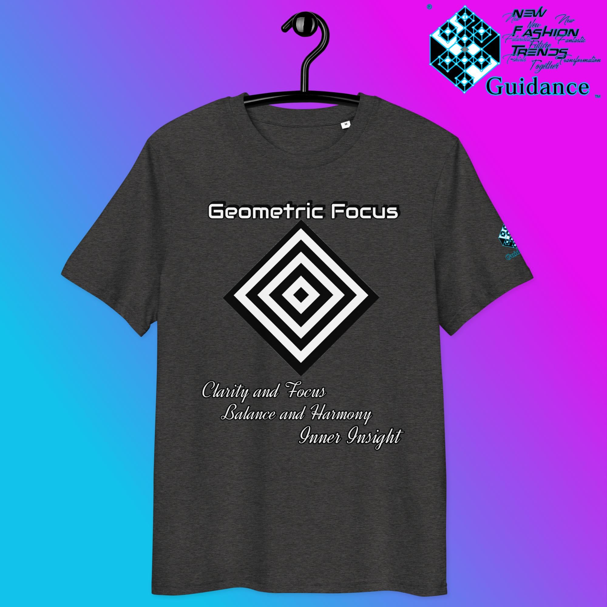 Geometric Focus Tee – Symmetry, Clarity, and Inner Vision by XGuidance Dark Heather Grey 8