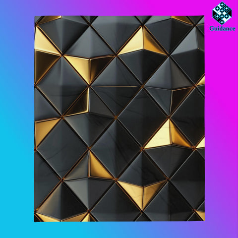 Geometric Gold Throw Blanket – Black 3D Luxury Look by XGuidance 50″×60″ 2