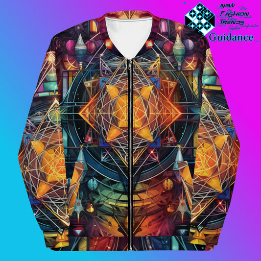 GeoSymmetry Bomber Jacket Vintage Festival by XGuidance XS 1