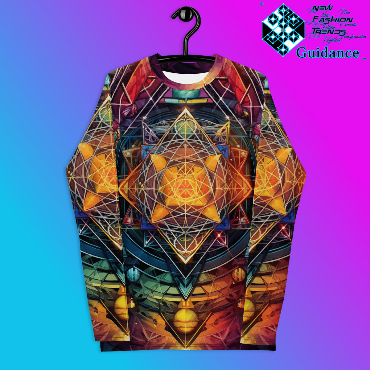 GeoSymmetry Psychedelic Long Sleeve Rash Guard by XGuidance XS 1