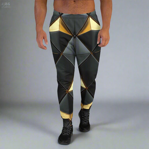 Gilded Triangle Joggers – Gold Black Luxury Pants by XGuidance XS 1