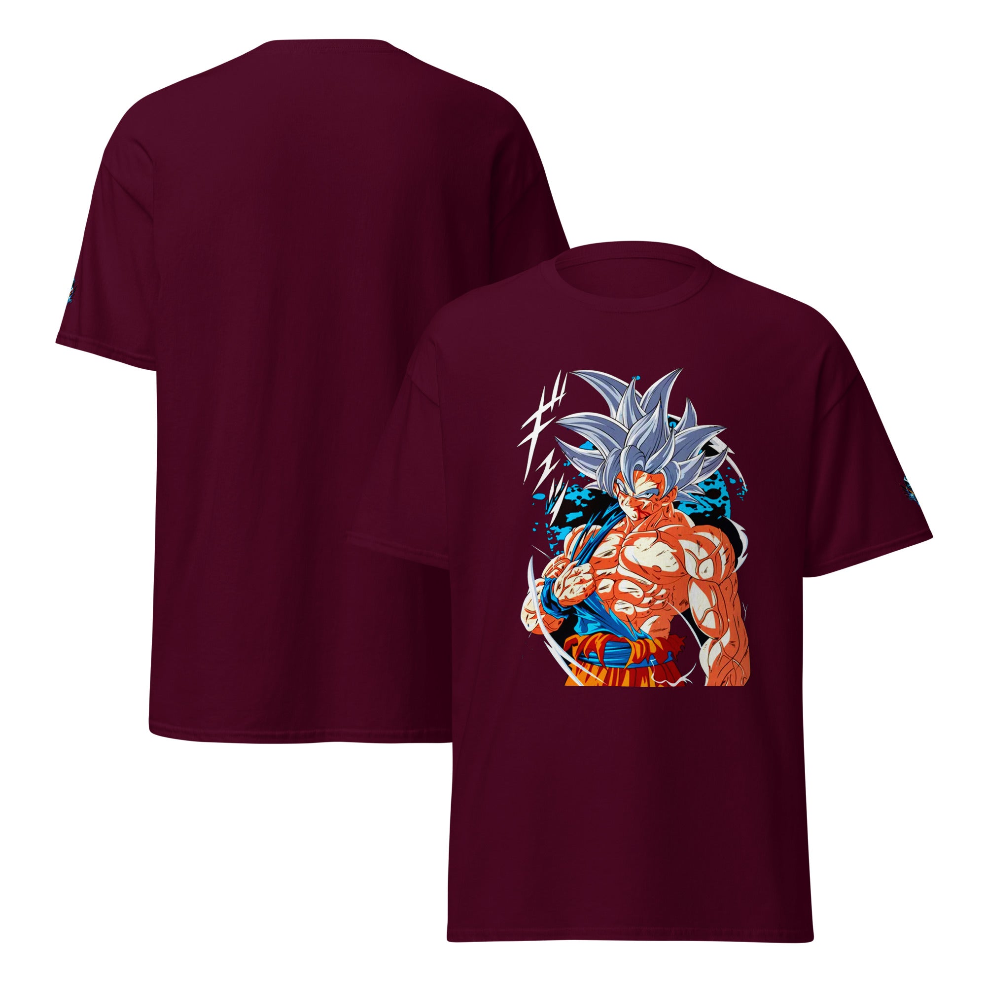Goku Ultra Instinct T-Shirt for Anime Fans T-Shirts by XGuidance Maroon 2