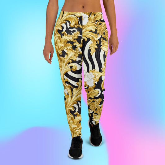 Golden Elegance Joggers – Lux Black & Gold Artistic Pants by XGuidance XS 1