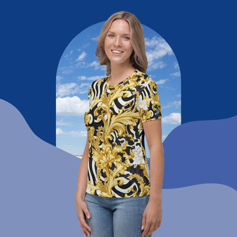 Golden Elegance Tee – Luxurious Gold Print Statement Shirt by XGuidance XS 3