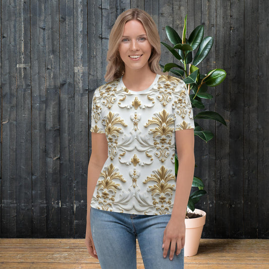 Golden Grace Tee – Baroque Gold Accent Shirt for Elegance by XGuidance XS 1