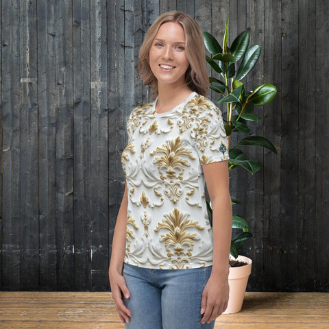 Golden Grace Tee – Baroque Gold Accent Shirt for Elegance by XGuidance XS 3