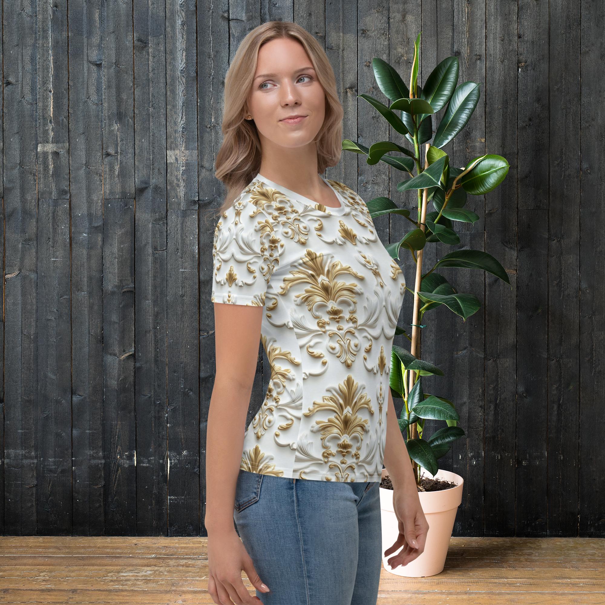 Golden Grace Tee – Baroque Gold Accent Shirt for Elegance by XGuidance XS 4