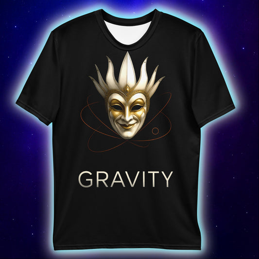 Golden Gravity Mask T-Shirt, Cosmic Streetwear T-Shirts by XGuidance XS 2