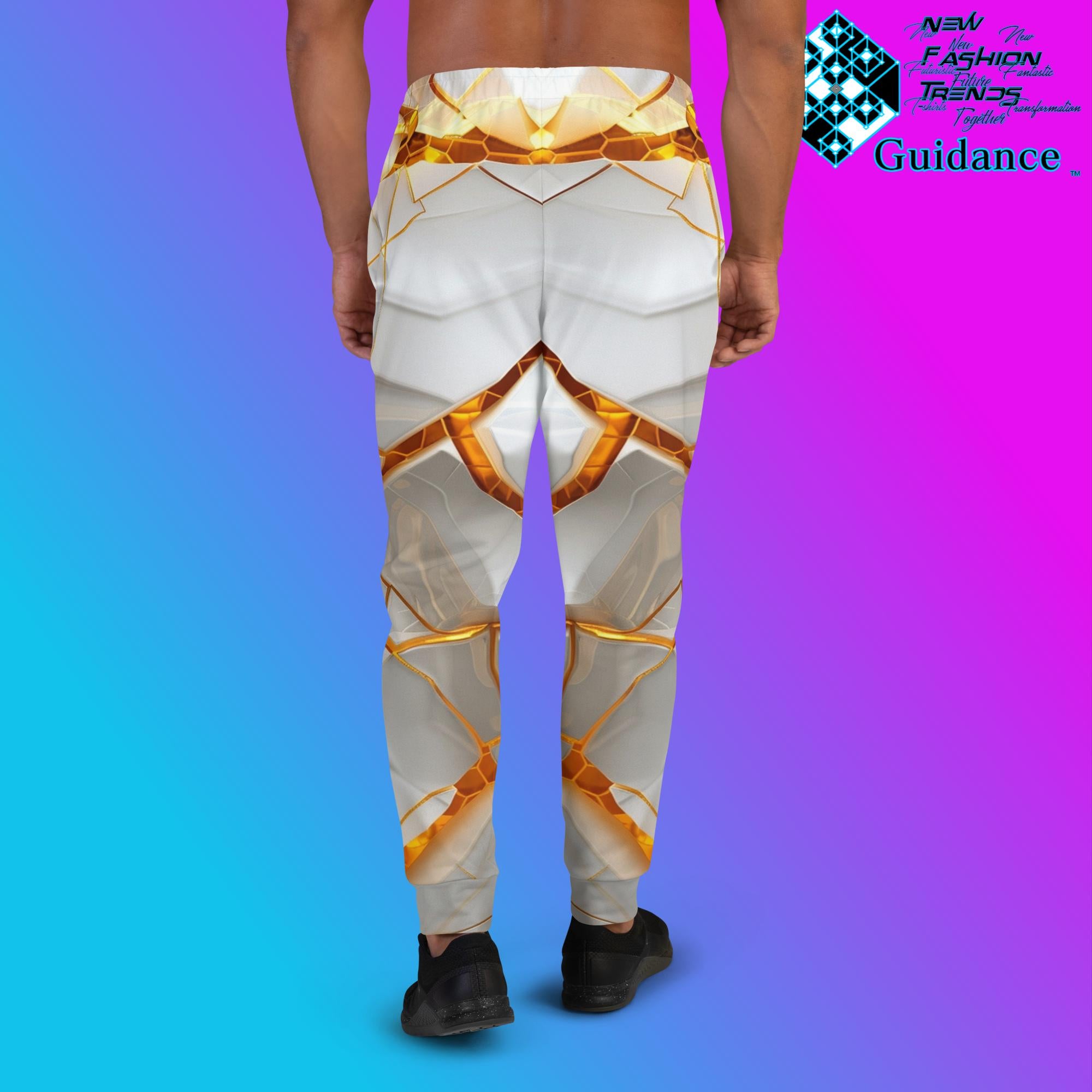 Golden Skies Joggers – Lux White & Gold Streetwear by XGuidance XS 2