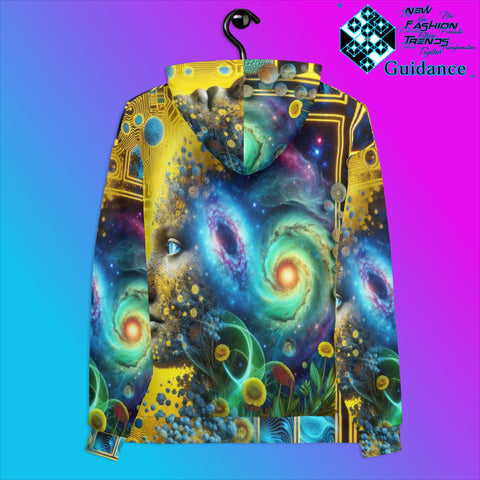 Golden Universe Vision Hoodie with Cosmic Light Design by XGuidance 2XS 2