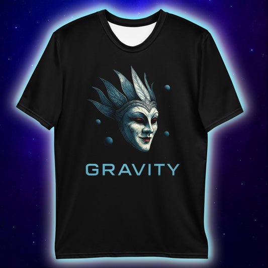 Gravity Mask T-Shirt, Cosmic Festival Streetwear T-Shirts by XGuidance XS 2