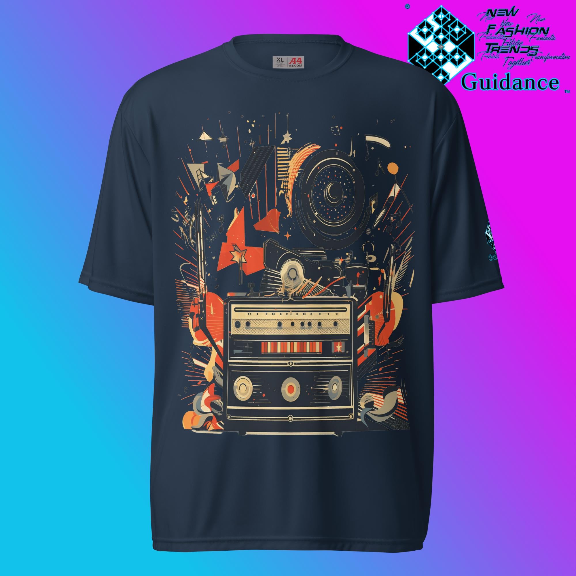Groove Revival Retro T Shirt by XGuidance Navy 4