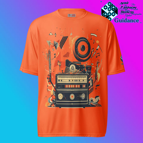 Groove Revival Retro T Shirt by XGuidance Safety Orange 8