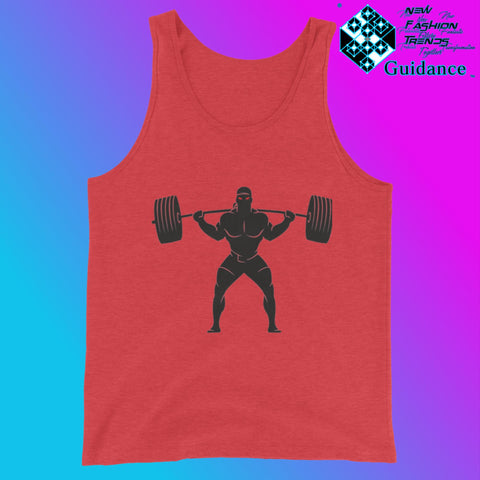 Gym Power Dumbbell - Tank Tops Tank Tops by XGuidance Red Triblend 3