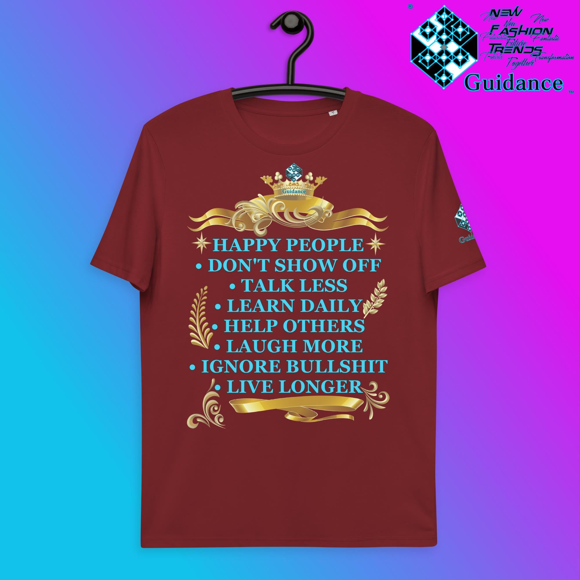 Happy People T-Shirt T-Shirts by XGuidance Burgundy 10