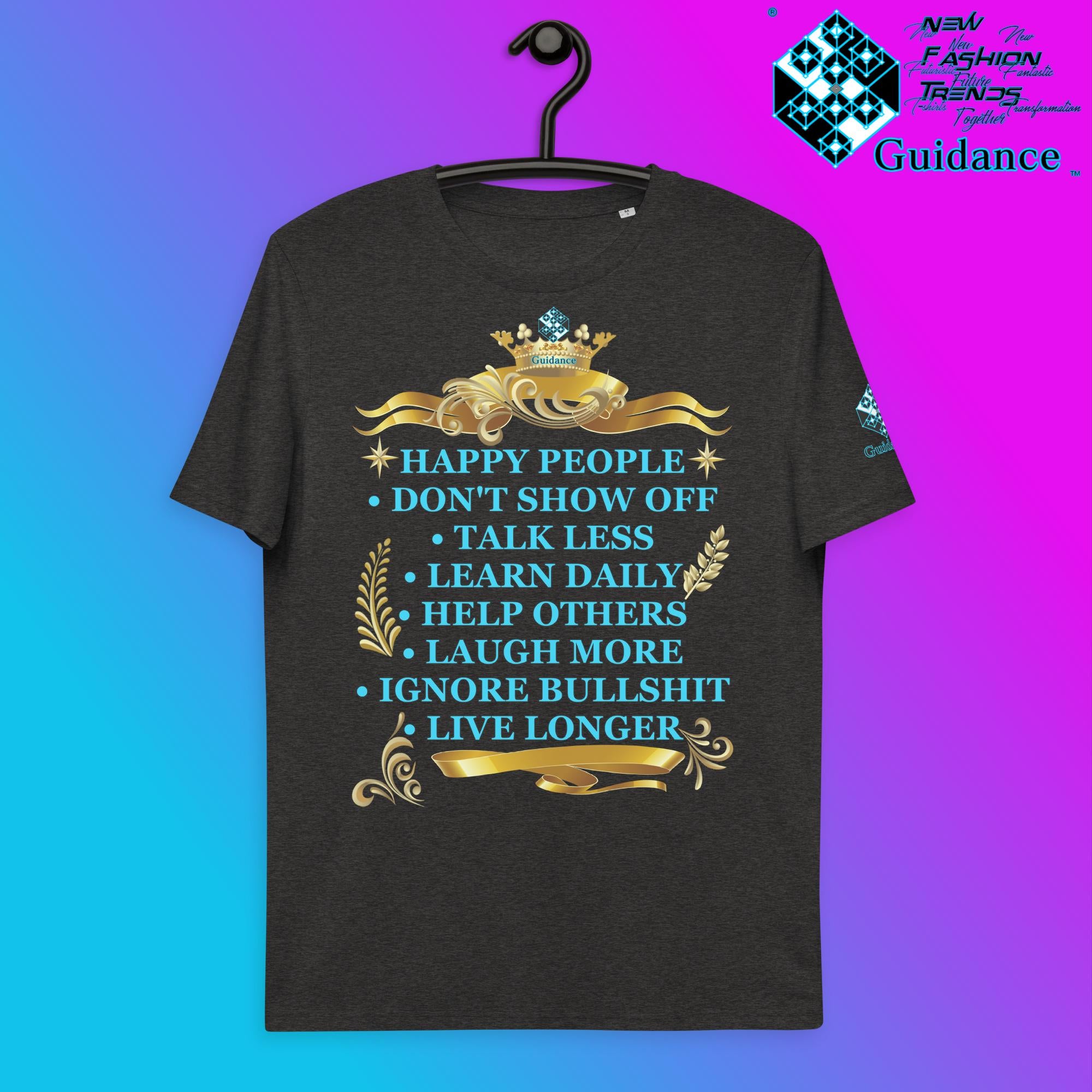 Happy People T-Shirt T-Shirts by XGuidance Dark Heather Grey 11