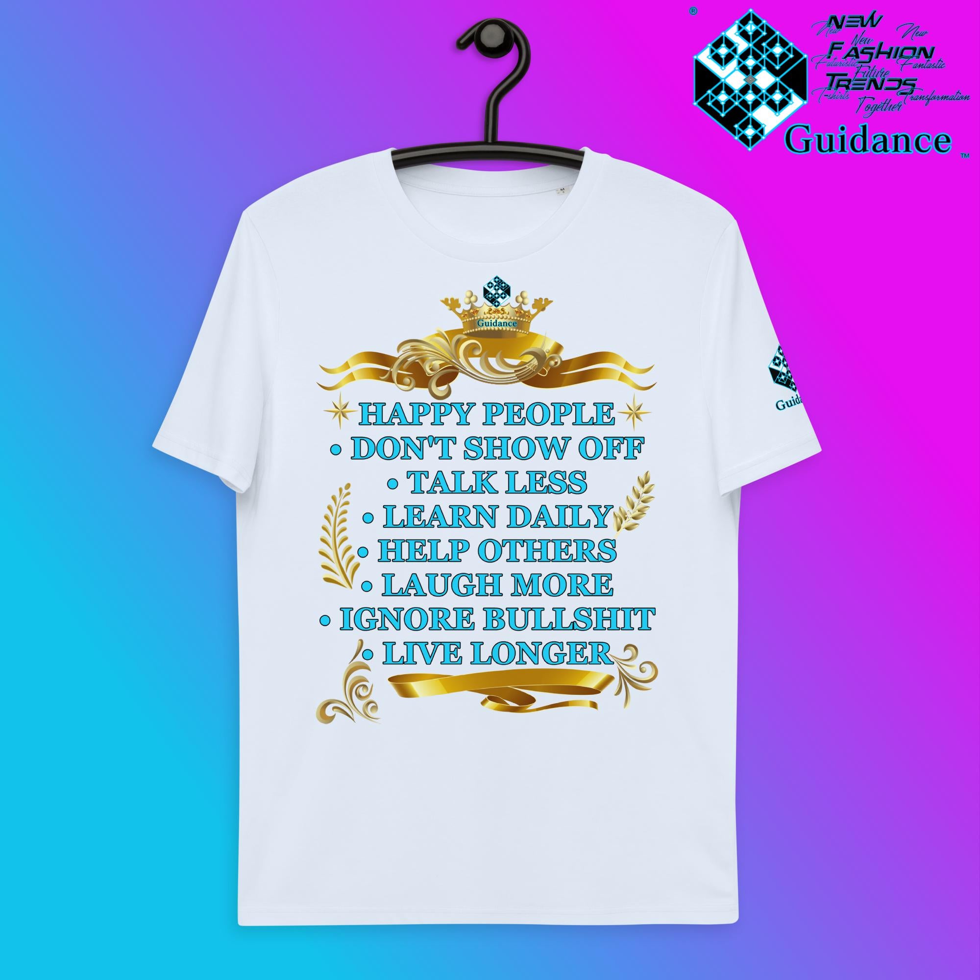Happy People T-Shirt T-Shirts by XGuidance Serene Blue 15