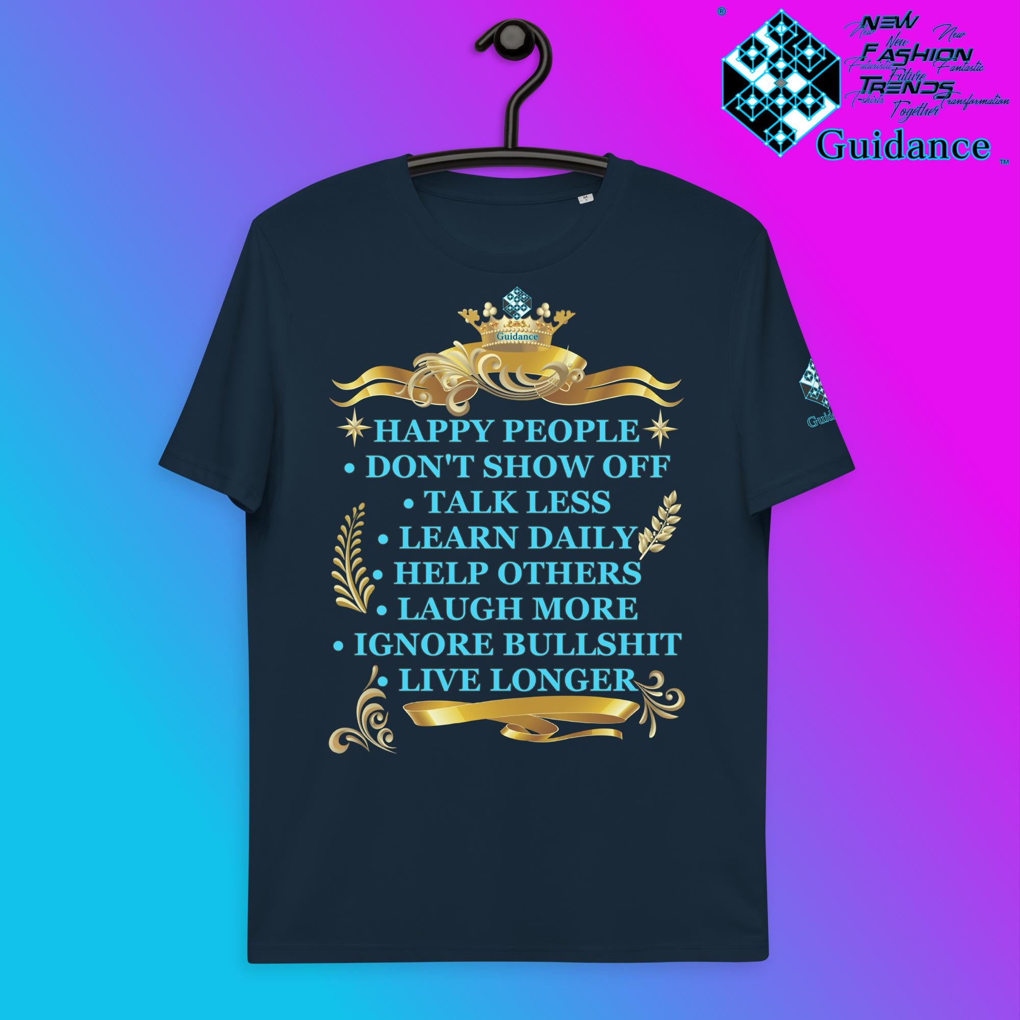 Happy People T-Shirt T-Shirts by XGuidance French Navy 3