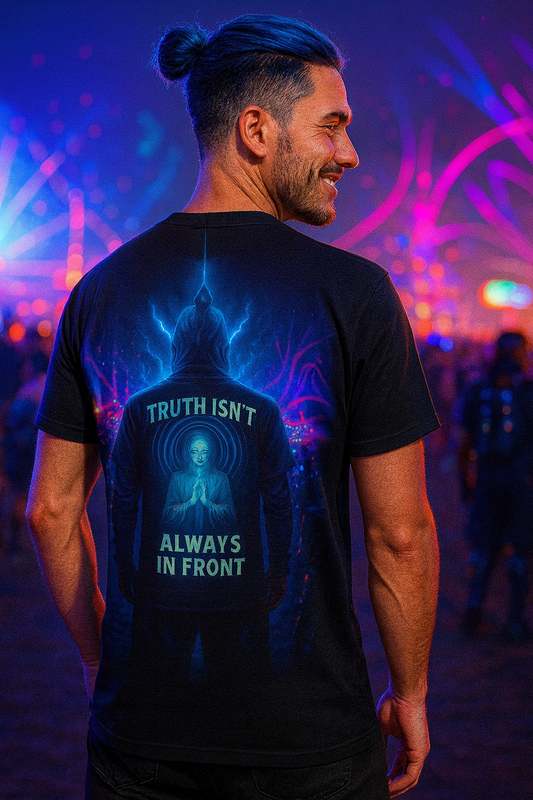 Hidden Truth Backprint T-Shirt, Neon Festival T-Shirts by XGuidance XS 1