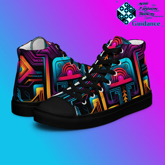 Hyperion Nexus – Futuristic Neon Sneakers Sneakers by XGuidance Black 1