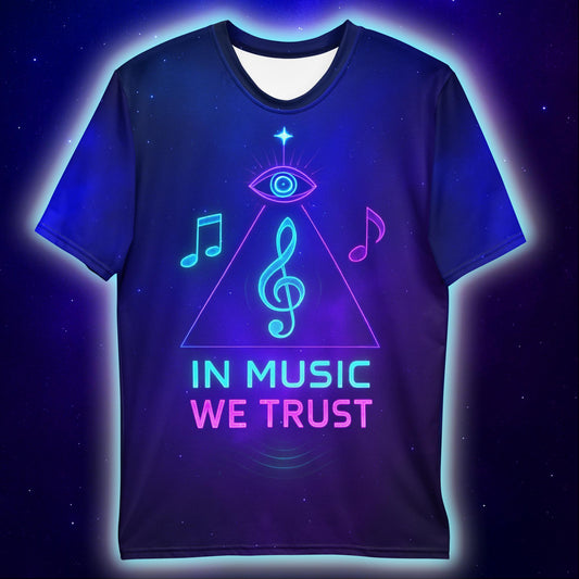 In Music We Trust T-Shirt, Neon Festival Streetwear T-Shirts by XGuidance XS 2