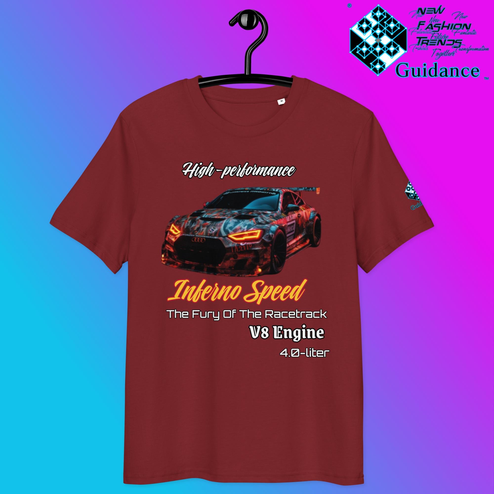 Inferno Speed Demon Tee – V8 Power & Race Camouflage by XGuidance Burgundy 3