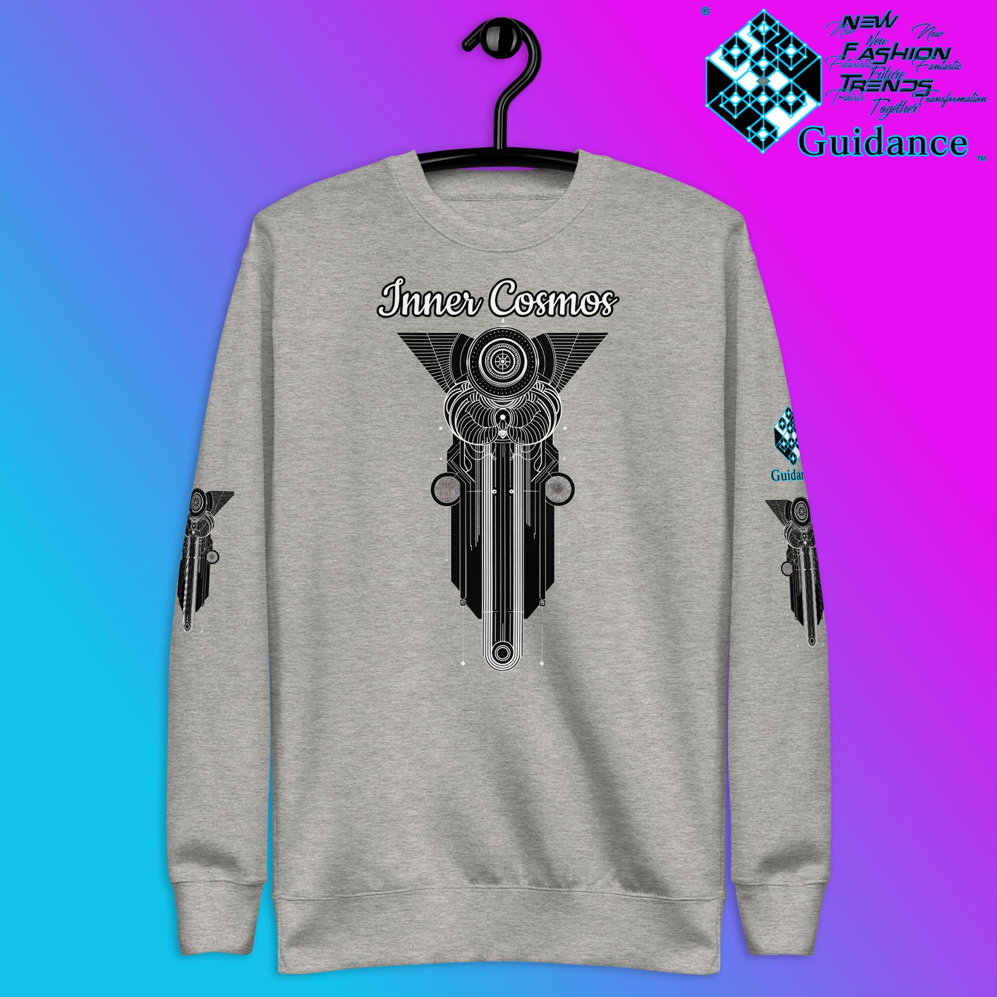 Inner Cosmos Sweatshirt with Celestial Spirit Design by XGuidance Carbon Grey 10