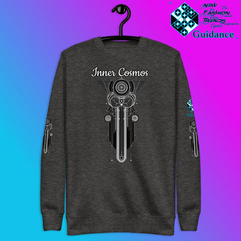 Inner Cosmos Sweatshirt with Celestial Spirit Design by XGuidance Charcoal Heather 12
