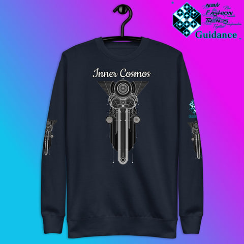 Inner Cosmos Sweatshirt with Celestial Spirit Design by XGuidance Navy Blazer 13
