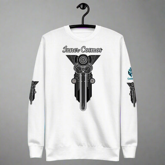 Inner Cosmos Sweatshirt with Celestial Spirit Design by XGuidance White 1