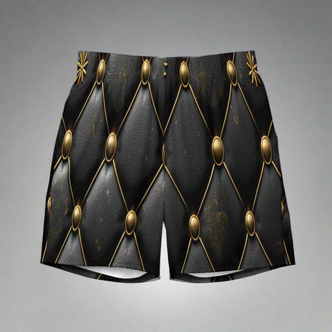 Jogger’s Trail Swim Trunks – Black Gold Diamond Grid by XGuidance 2XS 1