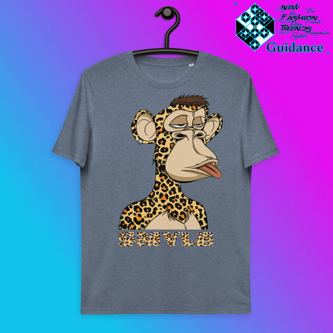 Joyful Monkey T-Shirt T-Shirts by XGuidance Dark Heather Blue 12