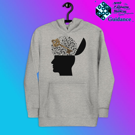 Key to Inquiry Hoodie with Curiosity Design by XGuidance Carbon Grey 2