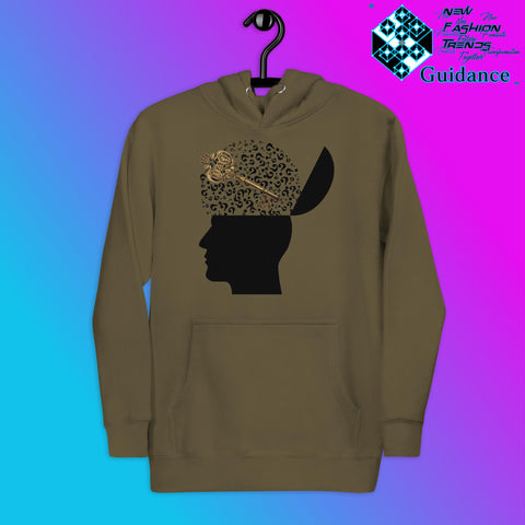 Key to Inquiry Hoodie with Curiosity Design by XGuidance Military Green 4
