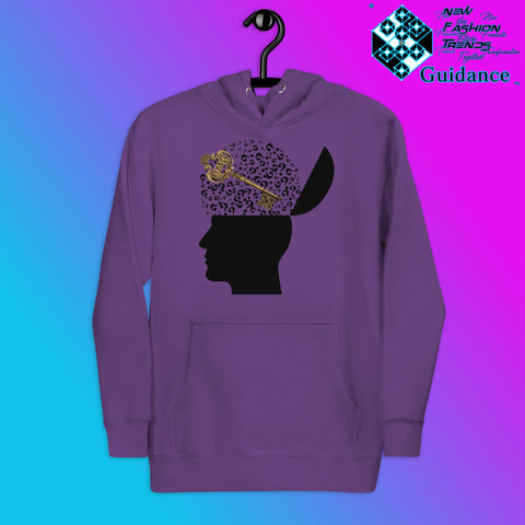 Key to Inquiry Hoodie with Curiosity Design by XGuidance Purple 6