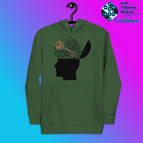 Key to Inquiry Hoodie with Curiosity Design by XGuidance Forest Green 8