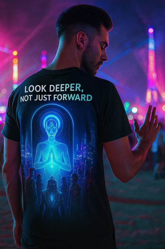Look Deeper Not Just Forward T-Shirt, Neon Back T-Shirts by XGuidance XS 1