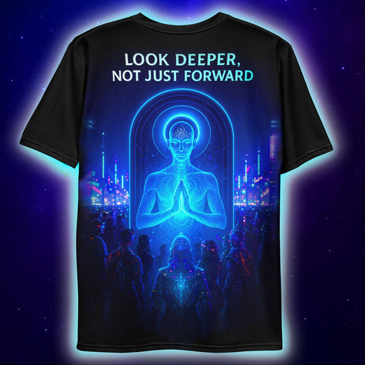 Look Deeper Not Just Forward T-Shirt, Neon Back T-Shirts by XGuidance XS 2