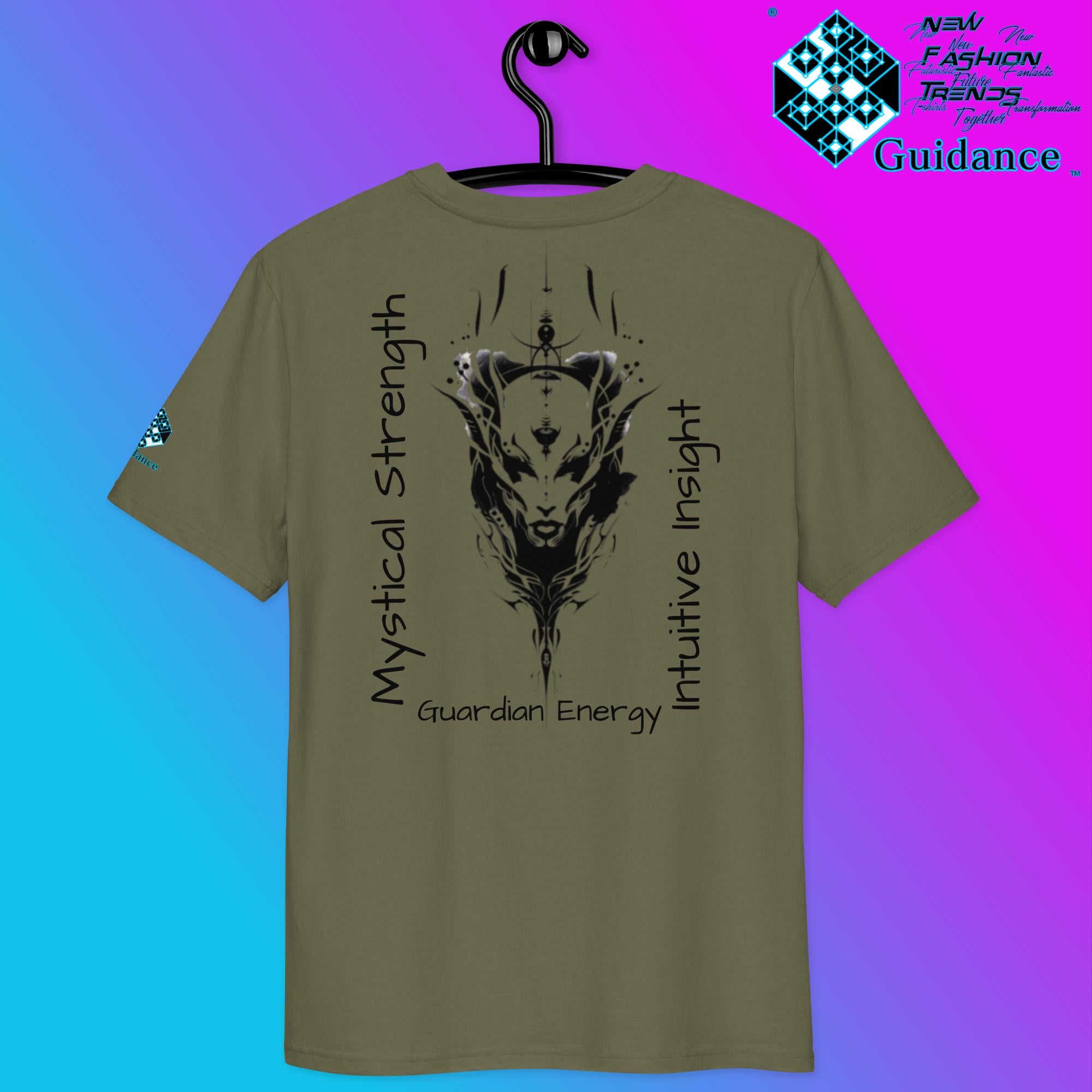 Lunar Protector T-Shirt – Wolf Spirit & Celestial Power by XGuidance Khaki 14