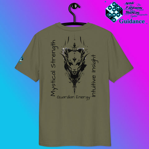 Lunar Protector T-Shirt – Wolf Spirit & Celestial Power by XGuidance Khaki 14