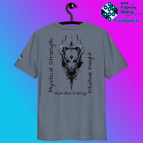 Lunar Protector T-Shirt – Wolf Spirit & Celestial Power by XGuidance Dark Heather Blue 8