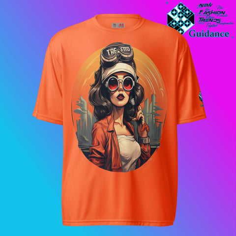 Mechanic Muse Retro T Shirt by XGuidance Safety Orange 9