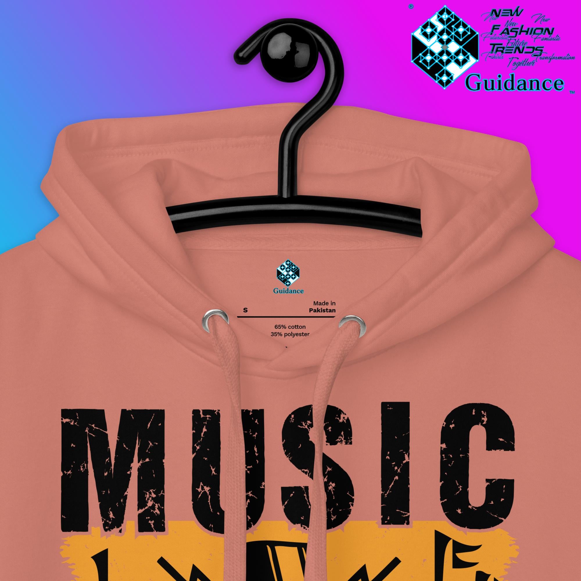 Melody of Change Hoodie with Music for Peace Design by XGuidance Team Royal 16