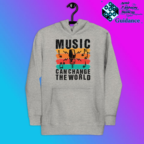 Melody of Change Hoodie with Music for Peace Design by XGuidance Carbon Grey 3