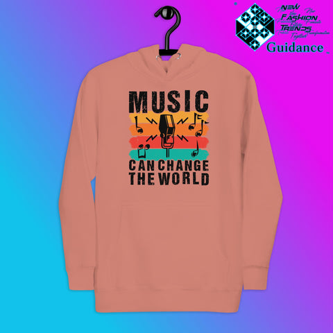 Melody of Change Hoodie with Music for Peace Design by XGuidance Dusty Rose 4