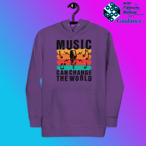 Melody of Change Hoodie with Music for Peace Design by XGuidance Purple 6