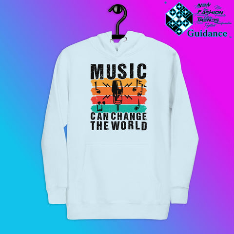 Melody of Change Hoodie with Music for Peace Design by XGuidance Sky Blue 7