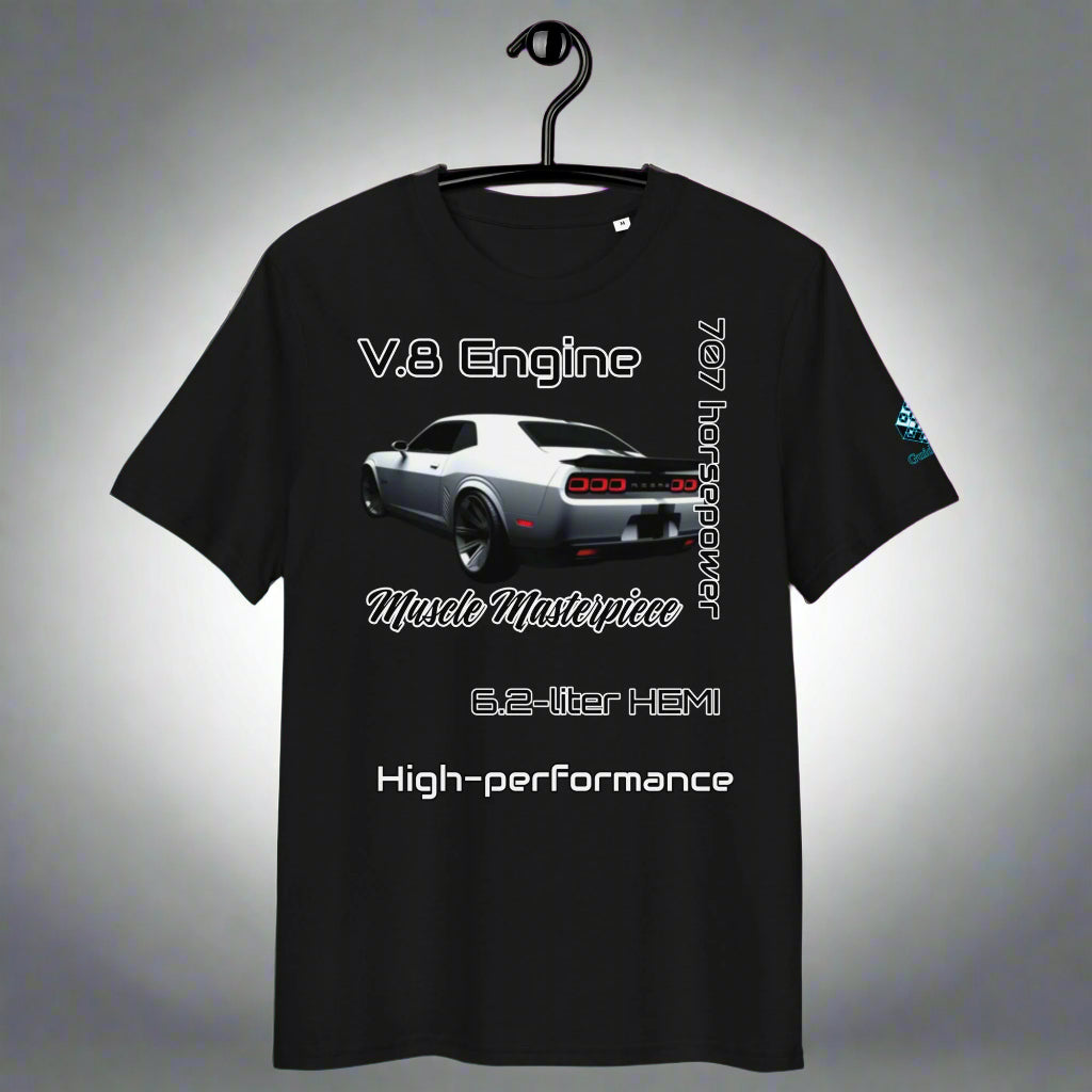 Modern Muscle Car T-Shirt – V8 Power & Bold Rear Design by XGuidance Black 1